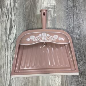 Vintage Dustpan JV Reed Metal Pink Floral 1960s Made in USA